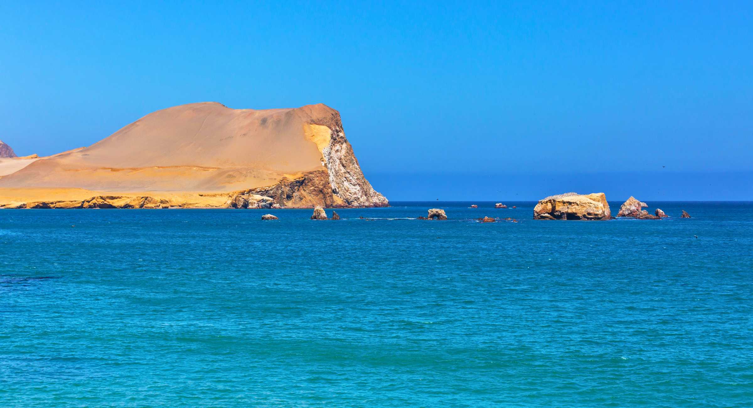 The Paracas Bay on the southern coast of Peru