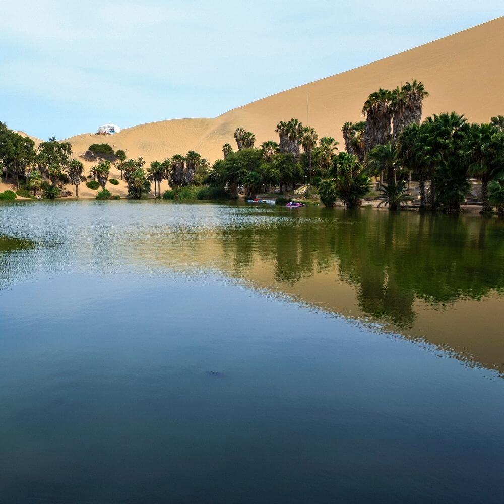 Visit the Oasis of Huacachina in the City of Ica, during our tour.