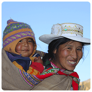 Colca woman with baby