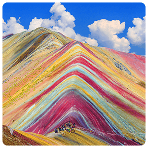 Panoramic image of the Rainbow mountain