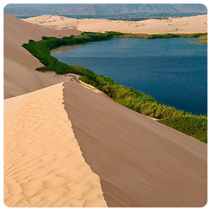 Laguna Moron en el desierto de Pisco
