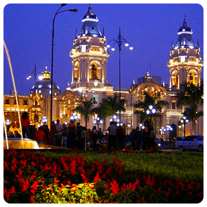 Lima Cathedral by night