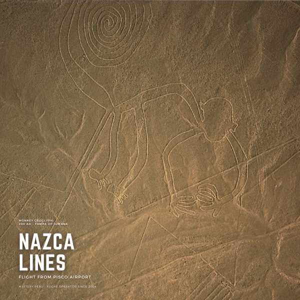 Monkey figure on the Jumana Nazca Desert