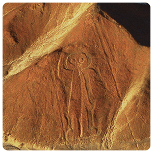 Astronaut drawing in Nazca