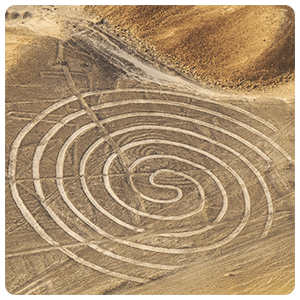 Espiral geoglyph on the Nazca plateau.