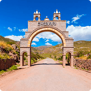 Main gate of Chivay at the Colca Canyon.