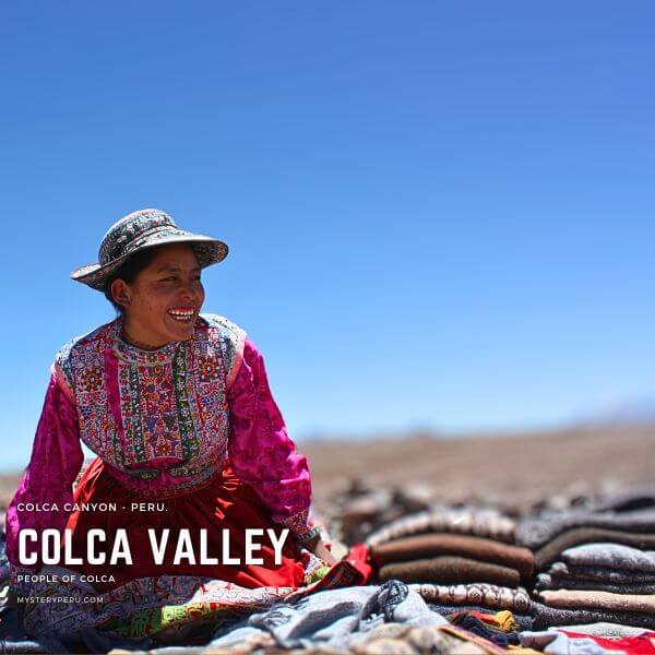 Colca Canyon Woman in traditional clothing.