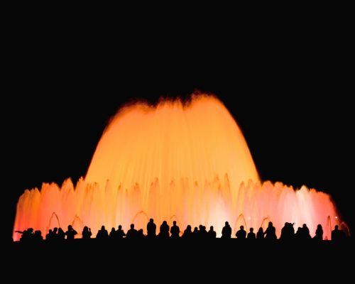 Magical reflections at Lima’s Water Fountain Park night show.