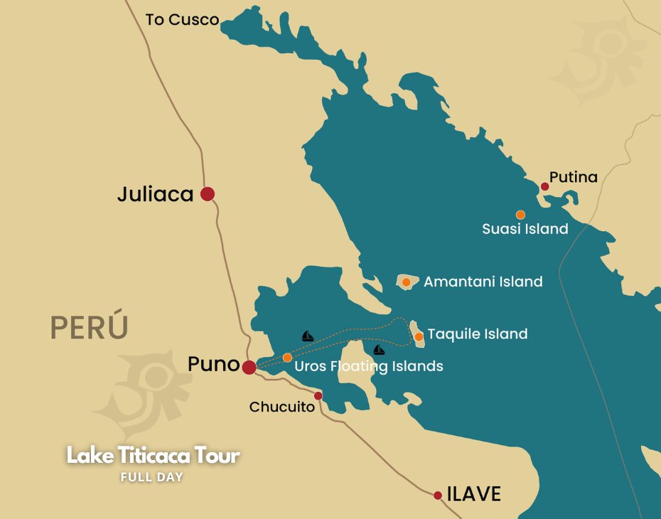 Map of Our Lake Titicaca Full Day Tour