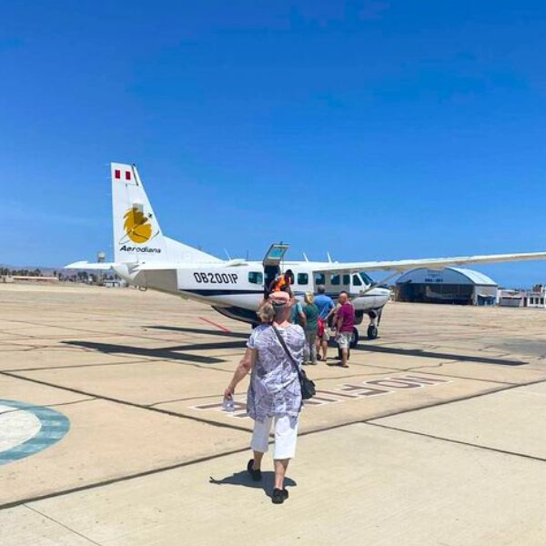 Flight to the Nazca Desert departing from Pisco Airport.