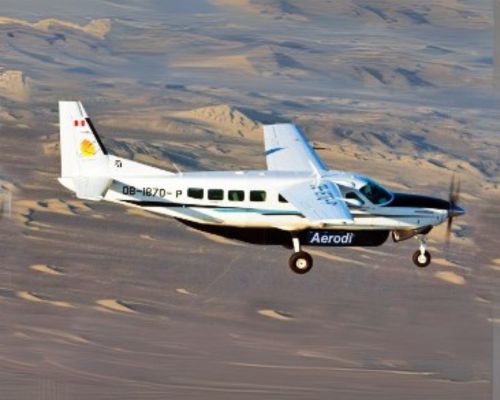 Scenic aerial tour for cruise passengers in Paracas.