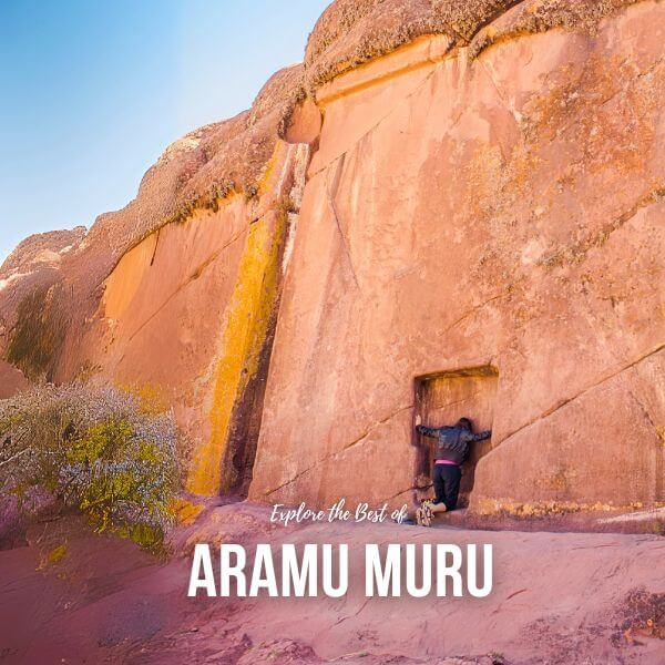 Exploring the mystical doorway of Aramu Muru with a local guide.