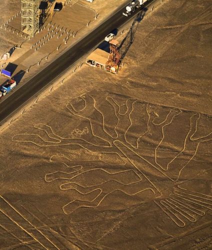 Flight over Nazca and Palpa Lines, revealing ancient geoglyphs on Mystic Peru tour.