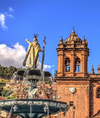 Historic center of Cusco, ancient Inca capital on the Mystic Peru tour.