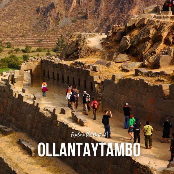 The Ollantaytambo ruins, an Inca fortress with terraces and temple structures in the Sacred Valley.