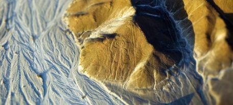 Astronaut geoglyph seen during Nazca Lines flight from Ica.