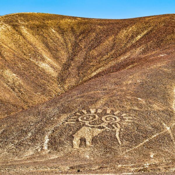 Human geoglyph in Palpa seen on the way to Nazca Lines.