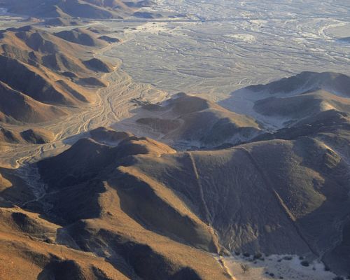 Amazing geometric shape etched onto a hill in the Nazca Desert