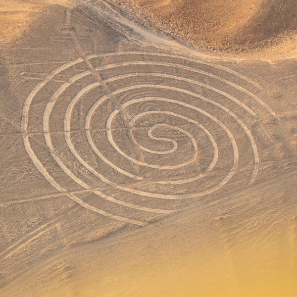 Spiral figure seen from the plane on our tour.