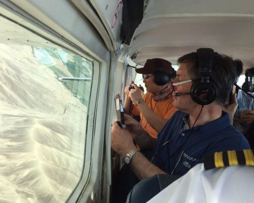 Tourists flying over the Nazca Lines