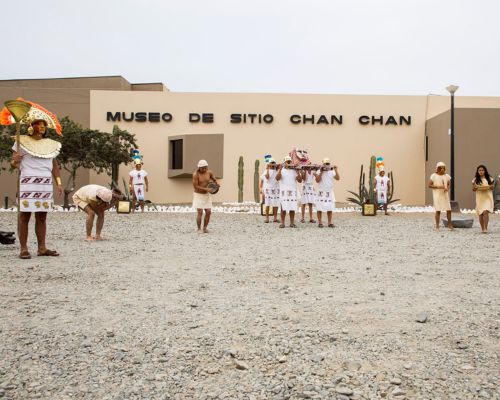Reenactment of Chimu ceremony at Chan Chan Site Museum