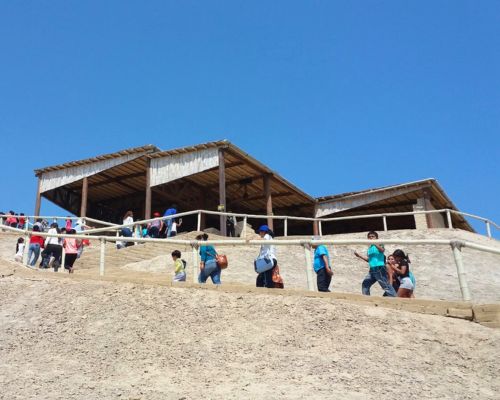 Tourists approaching the Cao Museum entrance