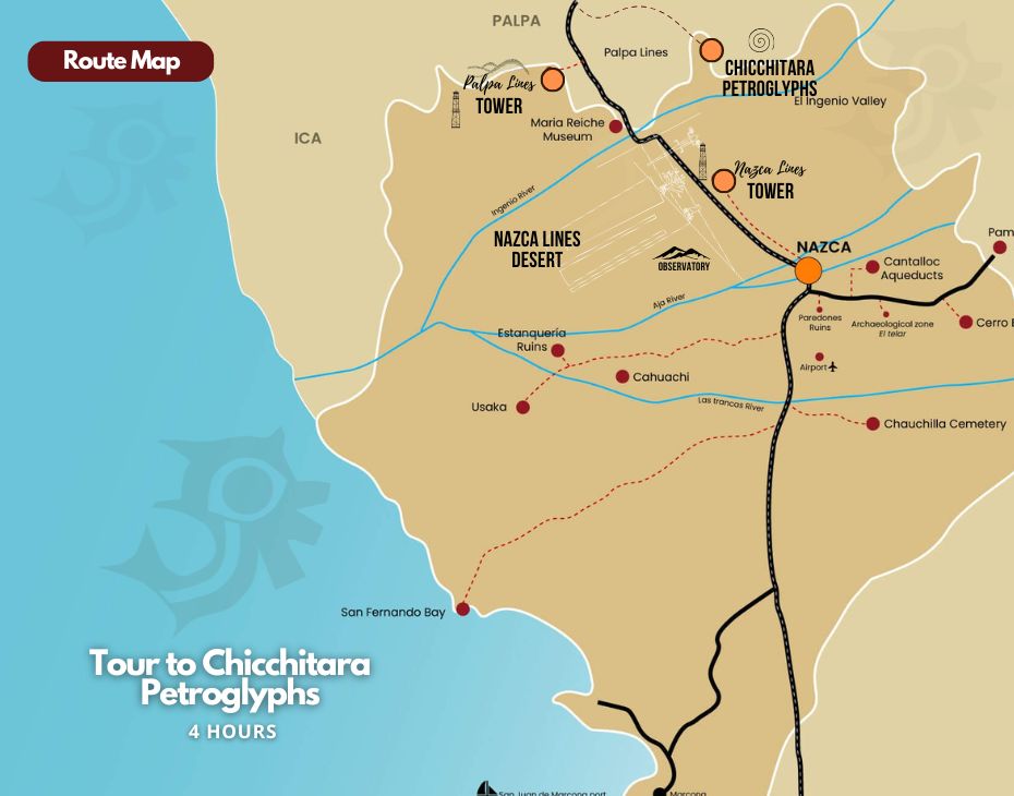 Route Map to Our Tour to Chicchitara Petroglyphs