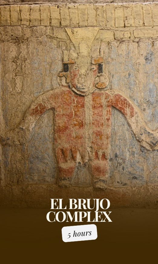 Mural of deity at El Brujo archaeological site near Trujillo