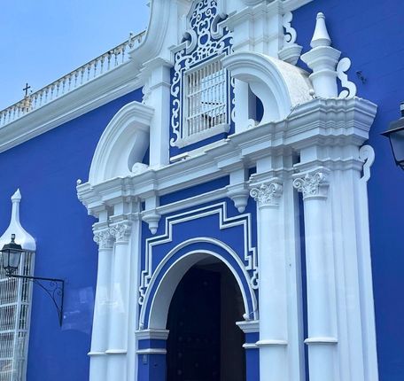 Ornate baroque entrance of Casa Urquiaga